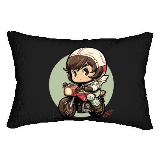 Motorcycle Boy Lumbar Pillows