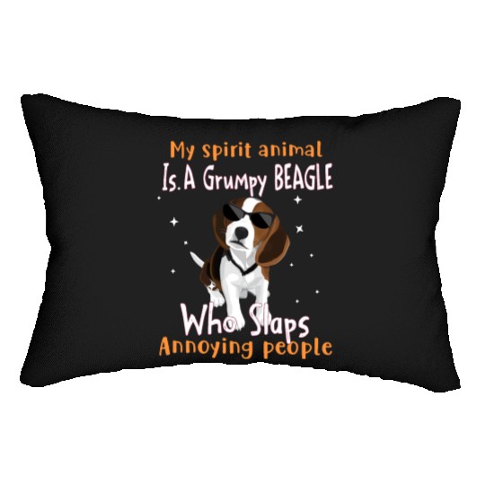 My Spirit animal Is A Grumpy Beagle Lumbar Pillows