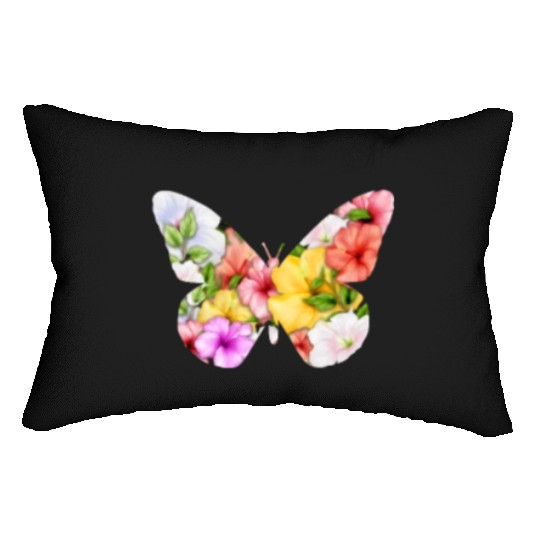Coconut Girl Aesthetic Hibiscus Butterfly Lumbar Pillows