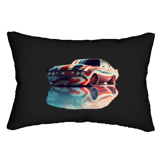 American pride and raw horsepower Lumbar Pillows