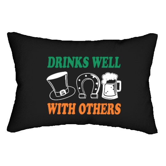 Shamrock Drinks Well With Others St Patrick's Day Lumbar Pillows