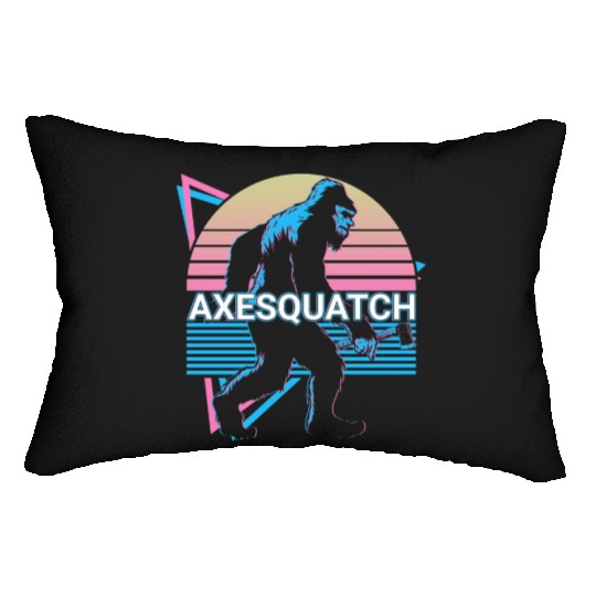 Funny Axe Throwing Bigfoot Sasquatch Ax Thrower Lumbar Pillows