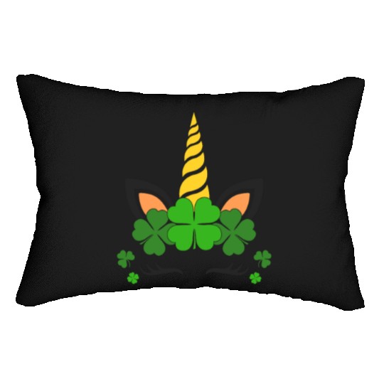 Lucky Unicorn, Magical St Patricks day, St Paddy C Lumbar Pillows