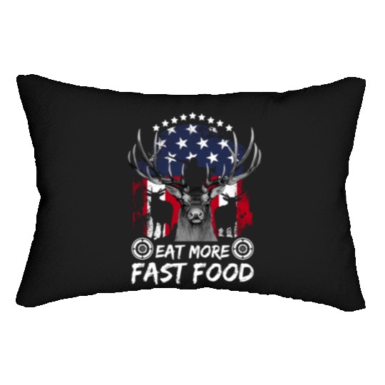 Deer Hunting Fast Food Pun Patriotic Whitetail Dee Lumbar Pillows
