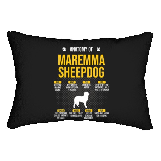 Anatomy Of Maremma Sheepdog Funny Dog Lover Gift Lumbar Pillows
