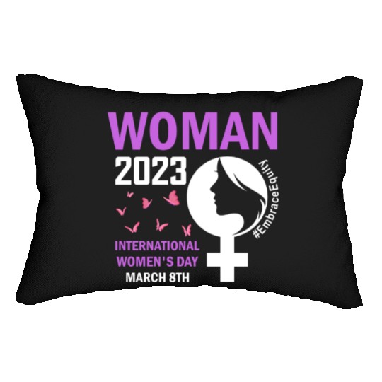 International Women's Day 2023 Embrace Equity Lumbar Pillows