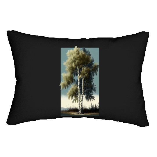 Minimalist Birch Tree Art for Any Home Lumbar Pillows