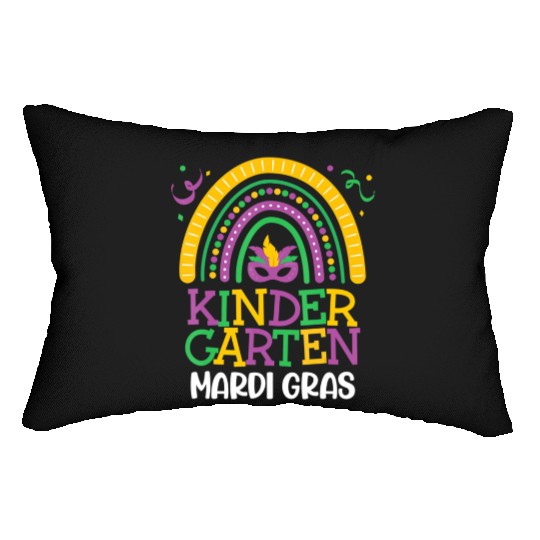 Cute Boho Rainbow Mardi Gras Kindergarten Teacher Lumbar Pillows