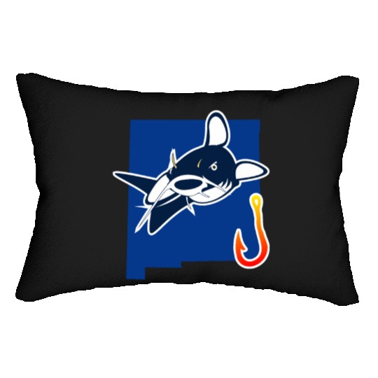 Catfishing Season New Mexico State Flag Fish Rod Lumbar Pillows