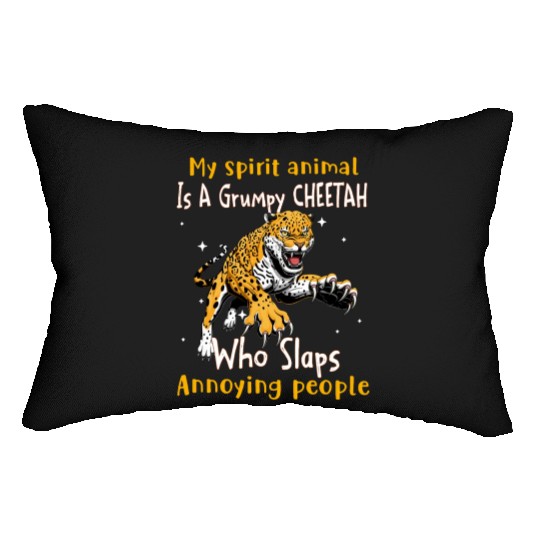 My Spirit animal Is A Grumpy Cheetah Lumbar Pillows