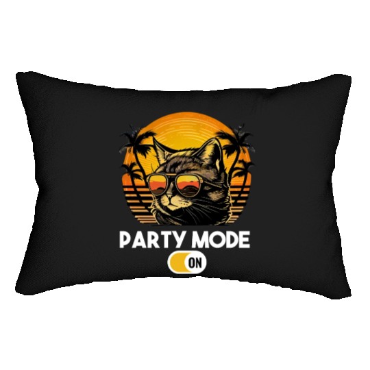 Retro Cat Vintage Sunset 80s 90s Sunglasses Lumbar Pillows