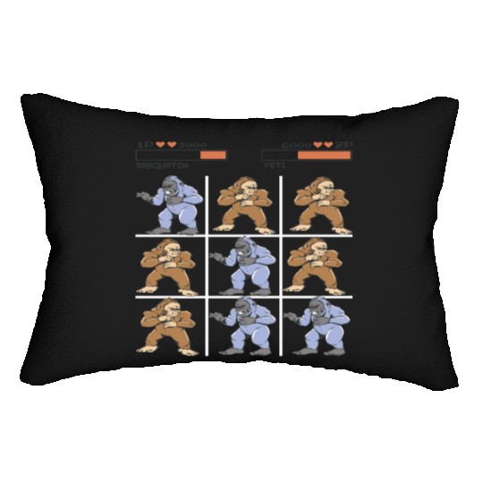 Tic Tac Toe Sasquatch vs. Yeti Lumbar Pillows