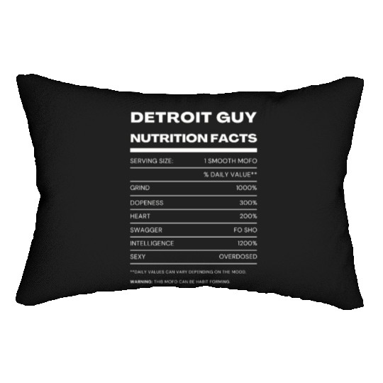 Detroit Guy Nutrition FACTS wht Lumbar Pillows