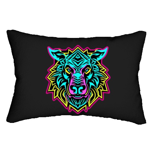 IdyllBeast Neon Wolf Lumbar Pillows