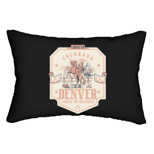denver colorado wild west town Lumbar Pillows