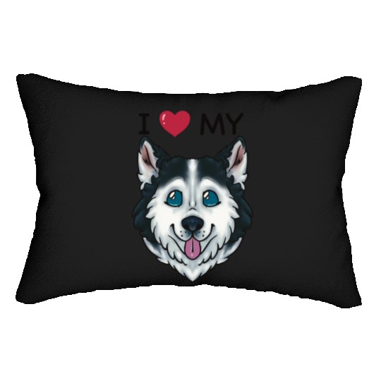 I Love My Husky Lumbar Pillows