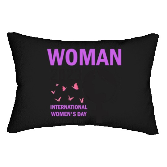 International Women's Day Embrace Equity 8 March Lumbar Pillows