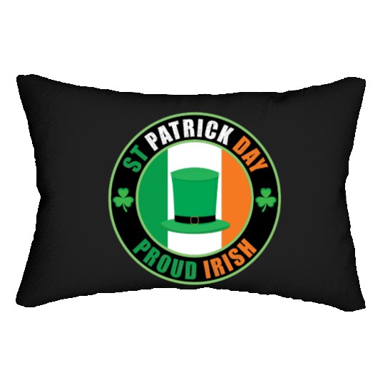 happy st patricks day proud irish Lumbar Pillows