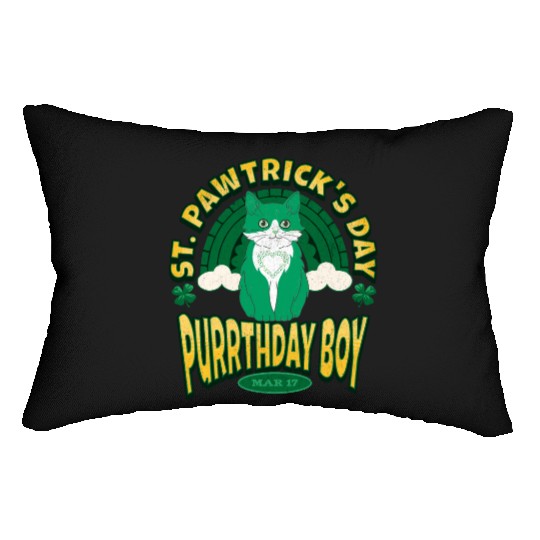 St Patricks Day Birthday Boy Born on Saint Paddy's Lumbar Pillows
