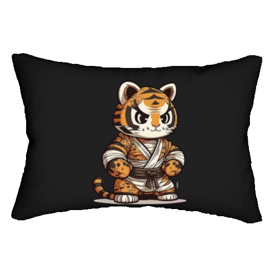 a lion in a kimono Lumbar Pillows