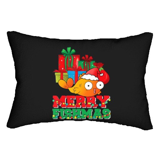 Merry Fishmas Christmas Fish Lover Fisherman Ugly Lumbar Pillows