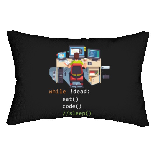 Computer Science Python Programmer Eat Code Sleep Lumbar Pillows