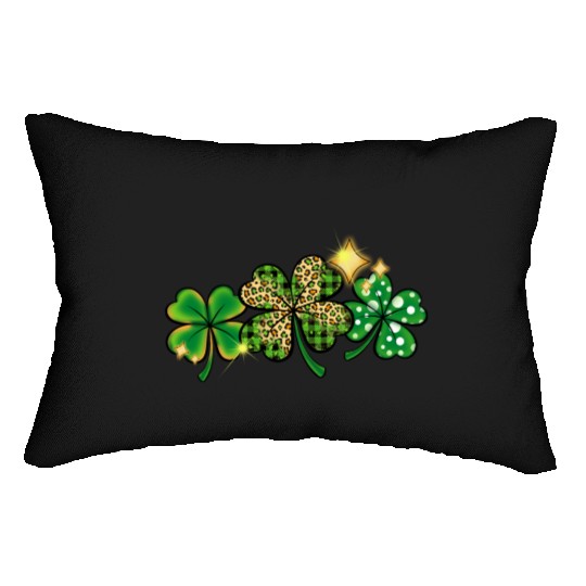 Happy Patricks Day With Leaf Green And Leopard Lumbar Pillows