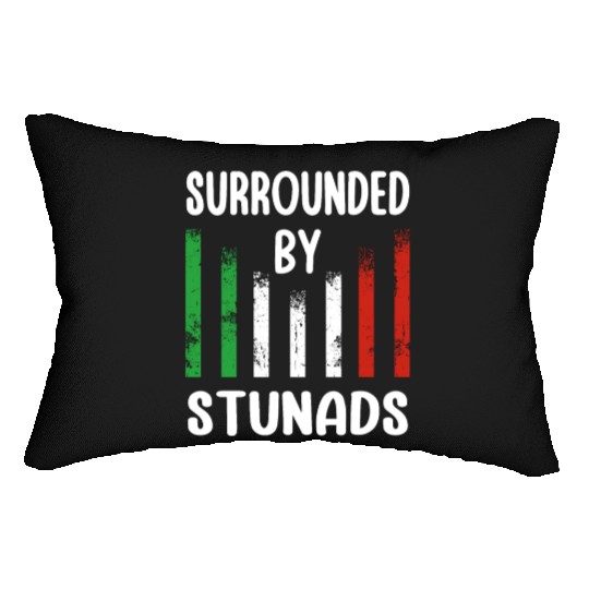 Surrounded By Stunads Italian Pride Italy Flag Lumbar Pillows
