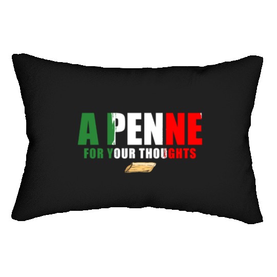 A Penne For Your Thought Italian Italy Flag Pasta Lumbar Pillows
