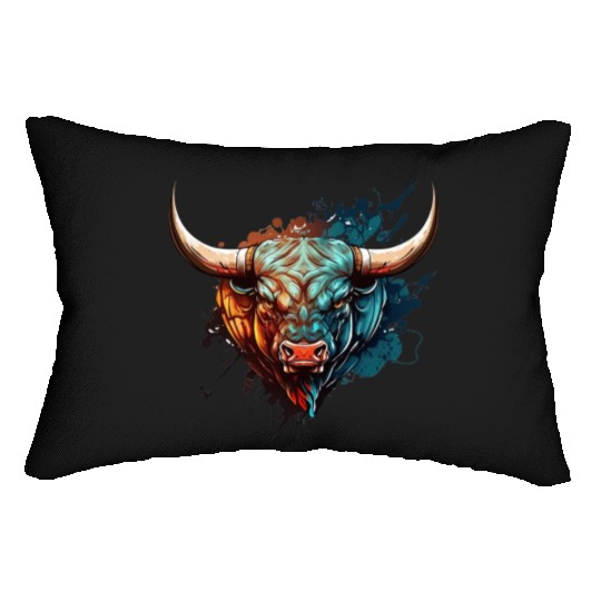 bull angry 1 Lumbar Pillows