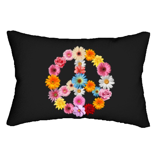 Peace Love Flowers Cool Floral Lover Gardening Pun Lumbar Pillows