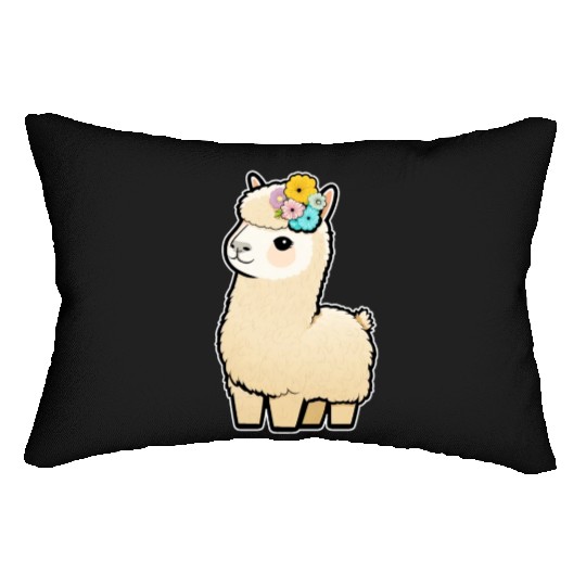 Floral Llama Lumbar Pillows