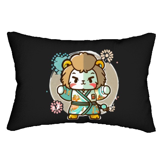 Lion kimono Lumbar Pillows