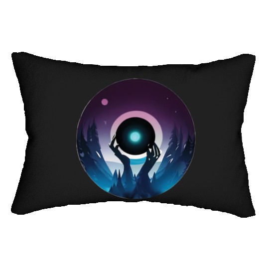 Hands of Nature Embracing the Watching Moon Lumbar Pillows