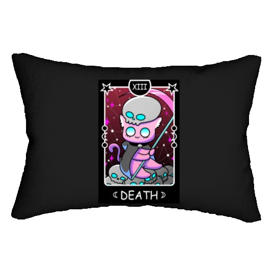 Kawaii Pastel Goth Tarot Card Death Grim Reaper Cu Lumbar Pillows