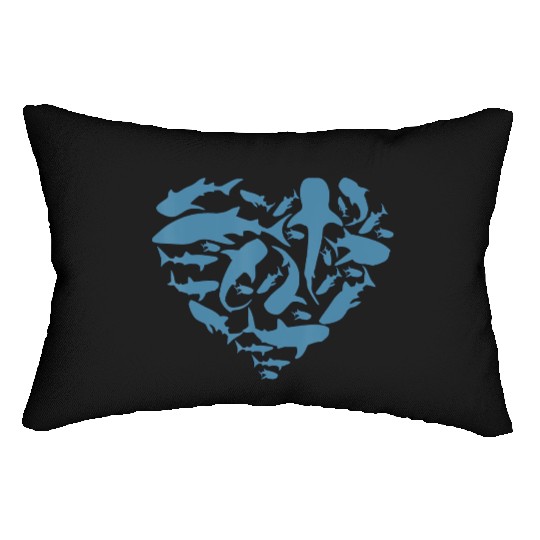 Whale Shark Lover Heart Largest Fish Colossal Sea Lumbar Pillows