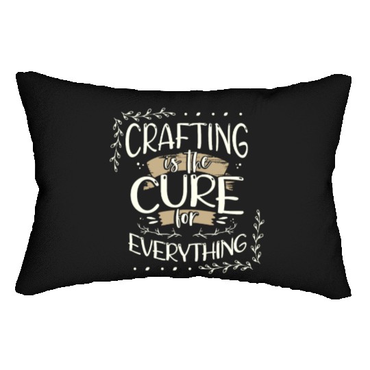 Crafter Gift Cats are the Cure for Everything Lumbar Pillows