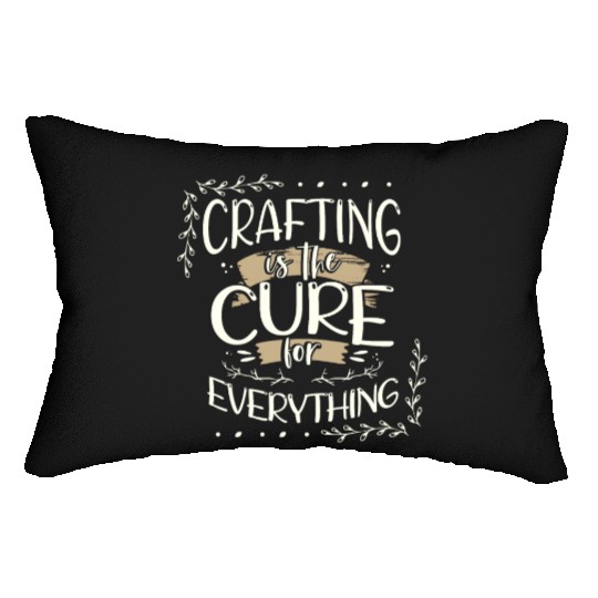 Crafter Gift Cats are the Cure for Everything Lumbar Pillows