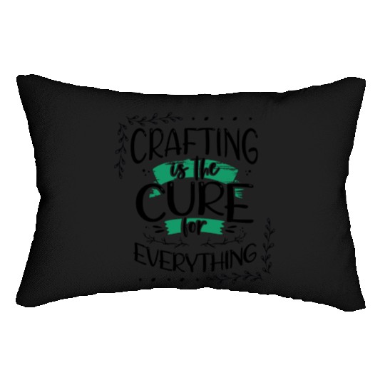 Crafter Gift Cats are the Cure for Everything Lumbar Pillows