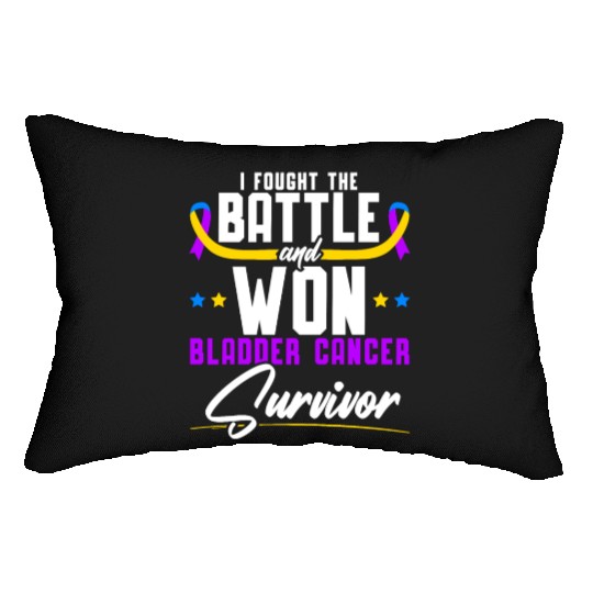 Fought The Battle And Won Bladder Cancer Survivor Lumbar Pillows