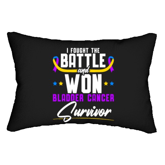 Fought The Battle And Won Bladder Cancer Survivor Lumbar Pillows