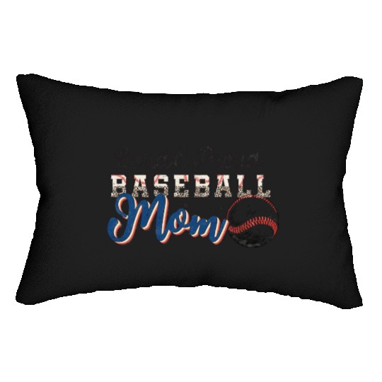 Loud Proud Baseball mom leopard mother's day Lumbar Pillows