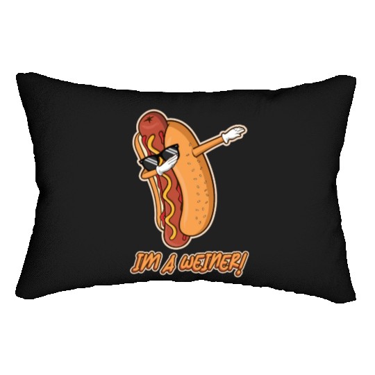 I'm a weiner Funny Dabbing Dance Hotdog Lover Pun Lumbar Pillows