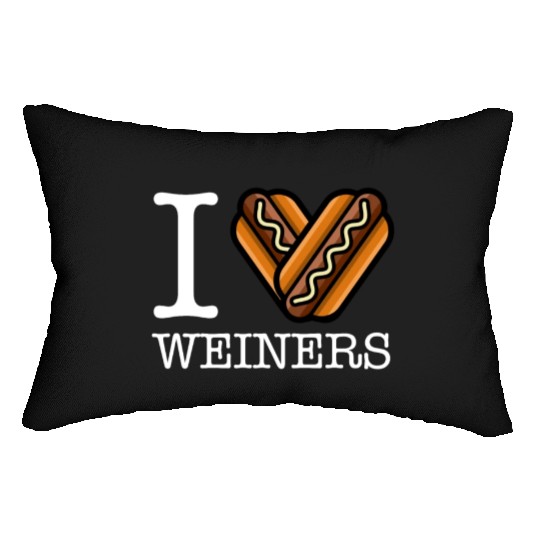 I Love Weiners Funny Hotdog Lovers Humor Dog Pun Lumbar Pillows