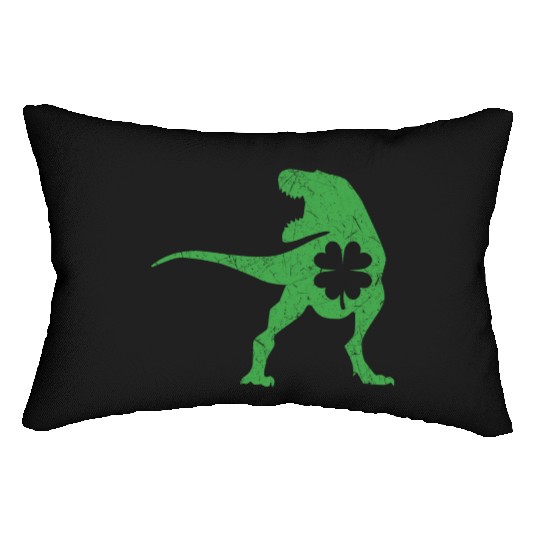 Tyrannosaurus T Rex Dinosaur St Patricks Day Irish Lumbar Pillows