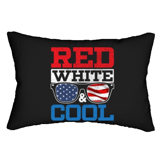 Red White And Cool America USA Flag 4th Of July Lumbar Pillows