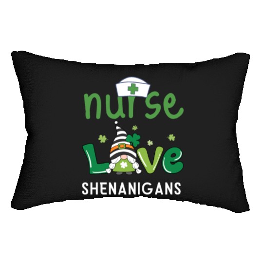 Nurses Love Shenanigans Gnomes Shamrock Lumbar Pillows