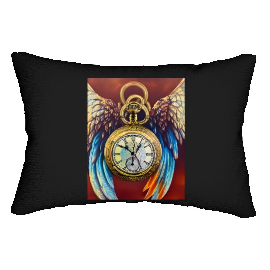 Pocket Watch With Wings Lumbar Pillows