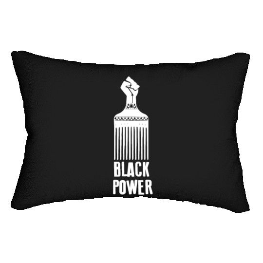 Black Power Lumbar Pillows