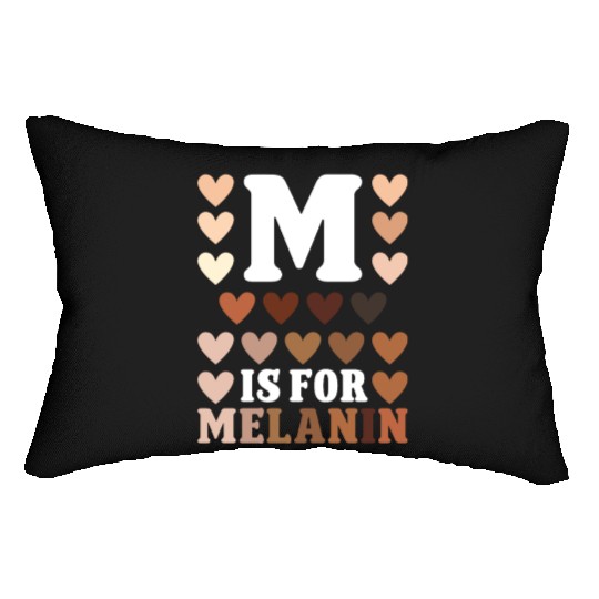 Black history month m for melanin african american Lumbar Pillows